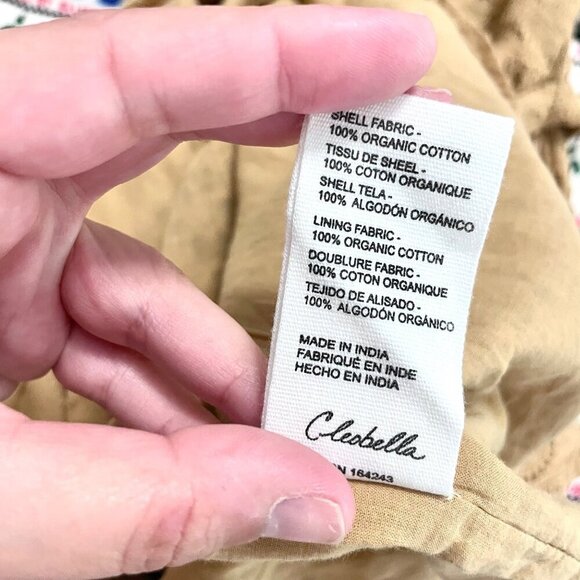 Cleobella The Seraphina Midi Dress Eyelet Tan Yellow Size M - Picture 6 of 6